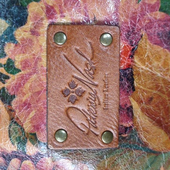 Patricia Nash " Benvenuto" Floral Distressed Leather Tote/Shoulder Bag - Picture 6 of 13